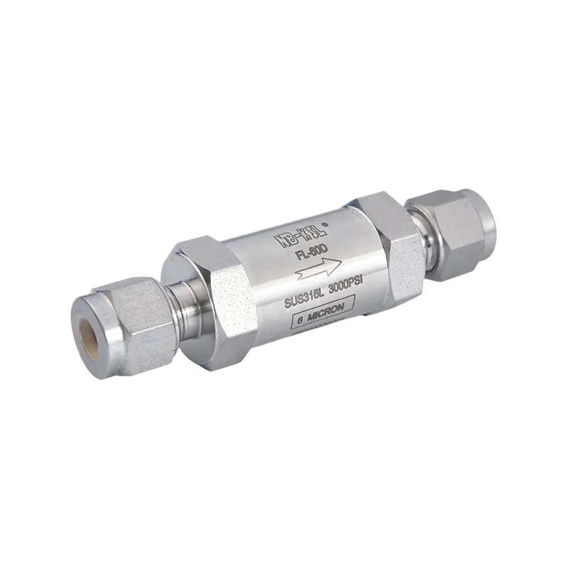 Filter gas lurus baja tahan karat 316L